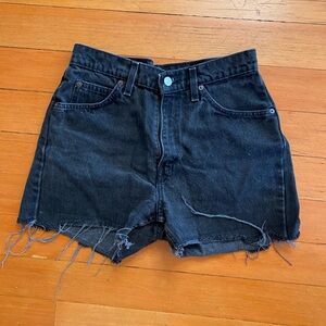 Levi’s 961 High Waisted Cutoff Denim Shorts - Black